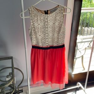 Gabriella Rocha mini dress - cream and pink